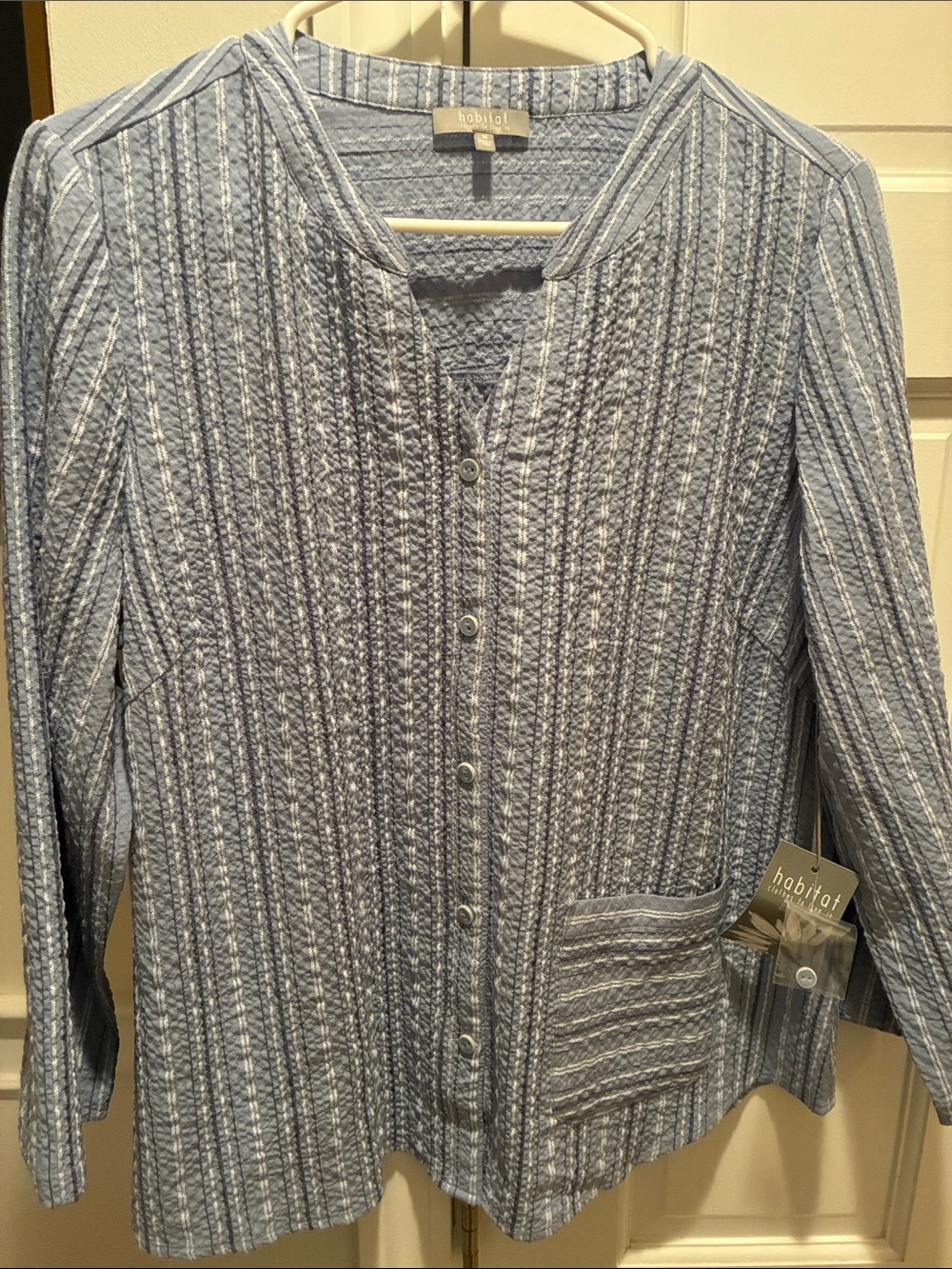 Habitat Light Blue Striped Button-Front Shirt